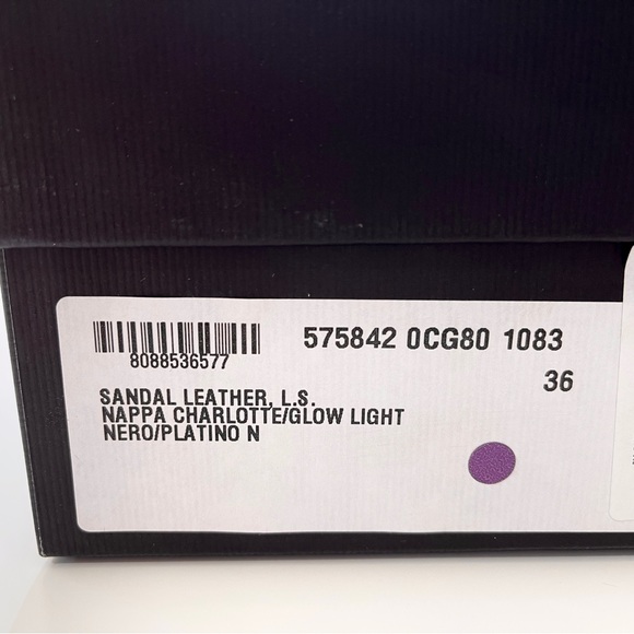 NEW, Authentic Gucci Slingback Kitten-Heel Sandals in Black and Gold - Picture 13 of 13